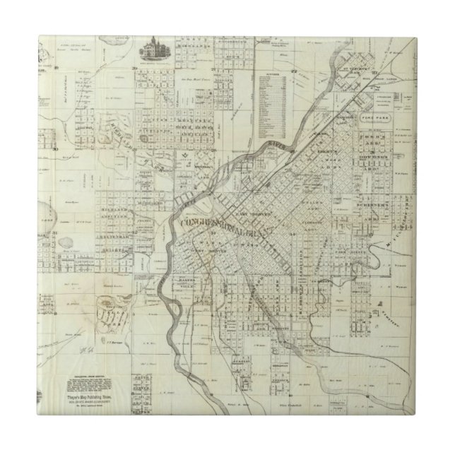 Carreau La carte de Thayer de Denver le Colorado (Devant)