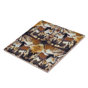 Carreau La caverne griffonne à des chevaux le trépied