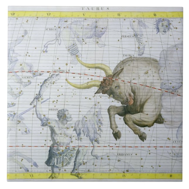 Carreau La constellation de Taureau, plaquent 2 du 'atlas (Devant)