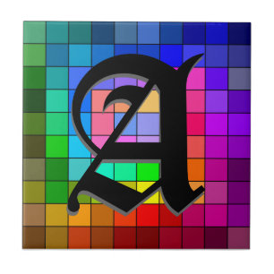 Carreau La couleur en verre souillé d'initiale ébrèche le