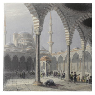 Carreau La cour de la mosquée du sultan Achmet, Istanbul