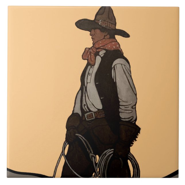 Carreau La couverture du magazine The Cowboy par NC Wyeth (Devant)