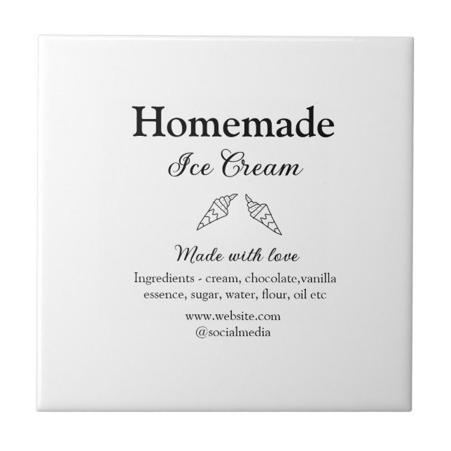 Carreau La crème glacée maison ajouter les ingrédients fab (Devant)