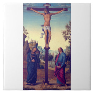 Carreau La Crucifixion avec la Vierge de Pietro Perugino