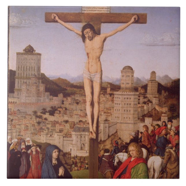 Carreau La crucifixion (huile sur le panneau) (Devant)