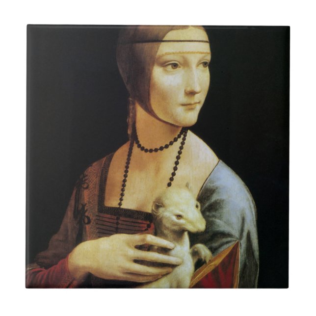 Carreau La Dame à l'hermine de Léonard de Vinci (Devant)