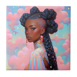 Carreau La Dame Cosmique Art Imaginaire Africain Américain