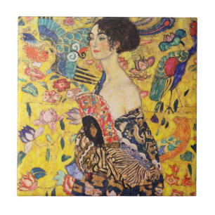 Carreau La Dame de Gustav Klimt avec un fan