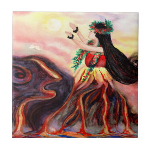 Carreau La déesse hawaïenne Pele Carrelage en céramique