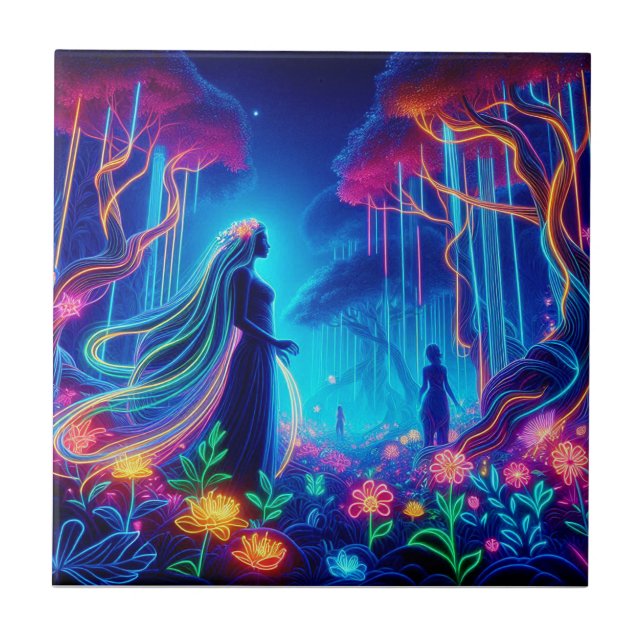 Carreau La déesse Neon Forêt de Lumière Imaginaire conte d (Devant)