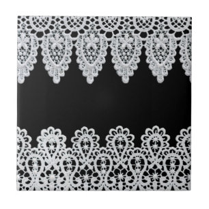 Carreau La dentelle blanche forme une frontière sensible