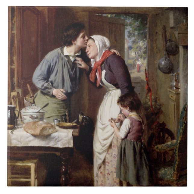 Carreau La dévotion d'un fils, 1868 (huile sur la toile) (Devant)