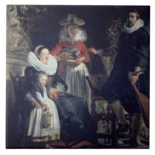 Carreau La famille de l'artiste (huile sur la toile) 2