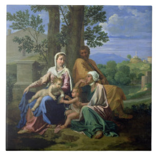 Carreau La famille sainte avec des solides solubles. John,