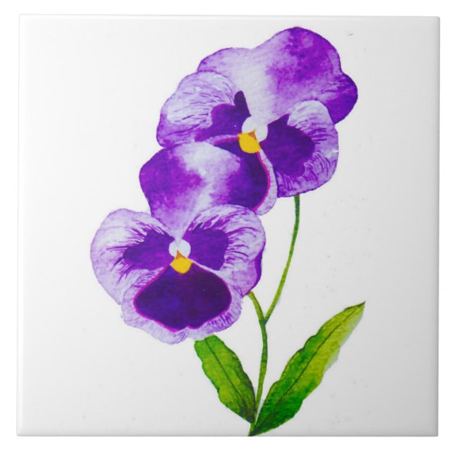 Carreau "La fête du Pansy" sur un carrelage en céramique ( (Devant)