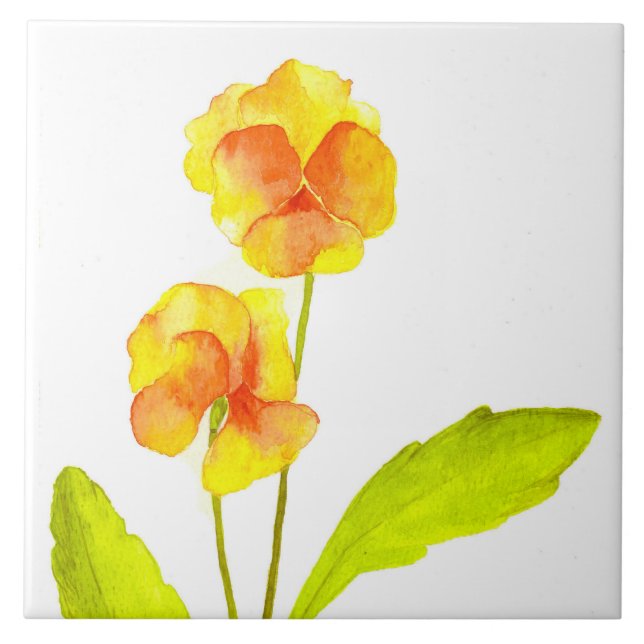 Carreau "La fête du Pansy" sur une Carrelage en céramique  (Devant)