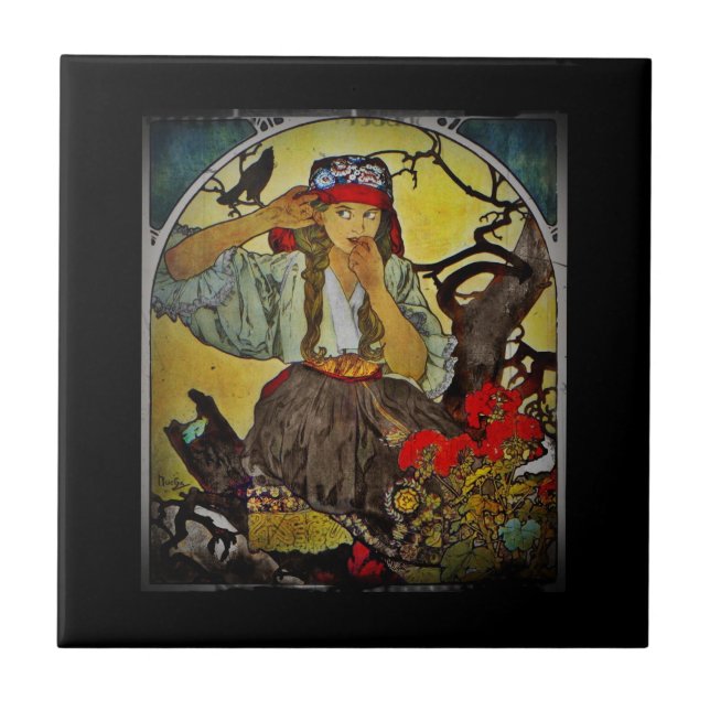 Carreau La fille avec Raven Moravian professeur chorale (Devant)