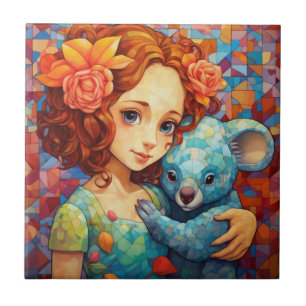 Carreau La fille et koala