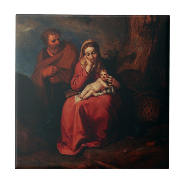 Carreau La Fuite en Égypte par Abraham Bloemaert  (Devant)