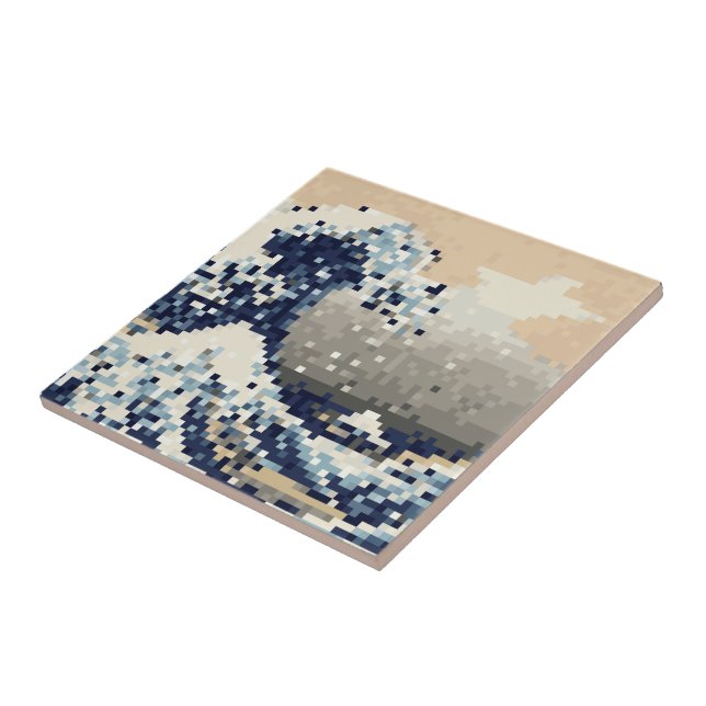 Carreau La grande vague outre de l'art de pixel de bit de (Côté)