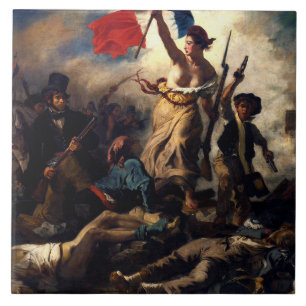 Carreau La liberté à la tête du peuple, Eugene Delacroi