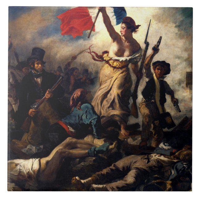 Carreau La liberté à la tête du peuple, Eugene Delacroix (Devant)