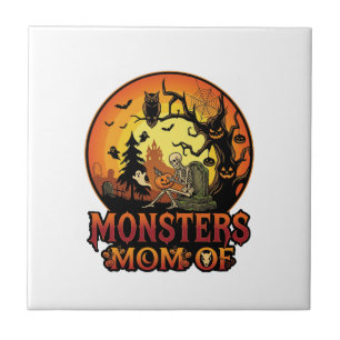 Carreau La maman des monstres Halloween Squelette Citrouil