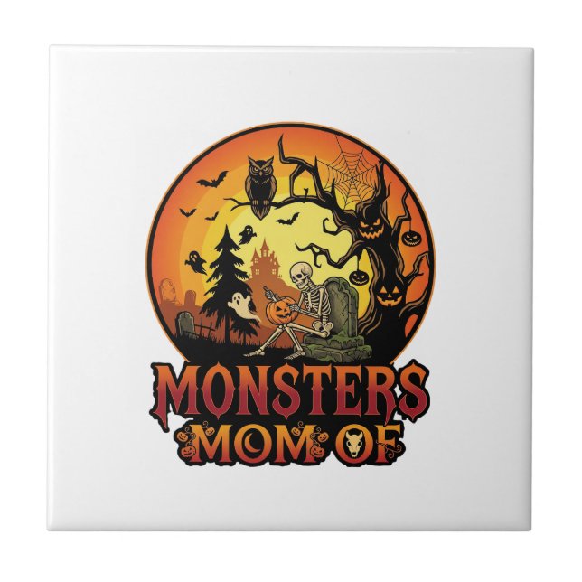 Carreau La maman des monstres Halloween Squelette Citrouil (Devant)