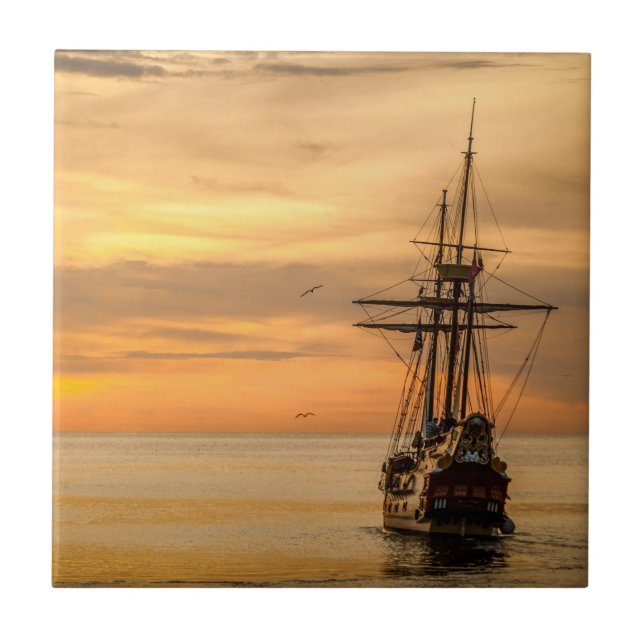 Carreau La mer calme - Galion à voile (Devant)