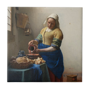 Carreau La Milkmaid de Johannes Vermeer, c. 1660