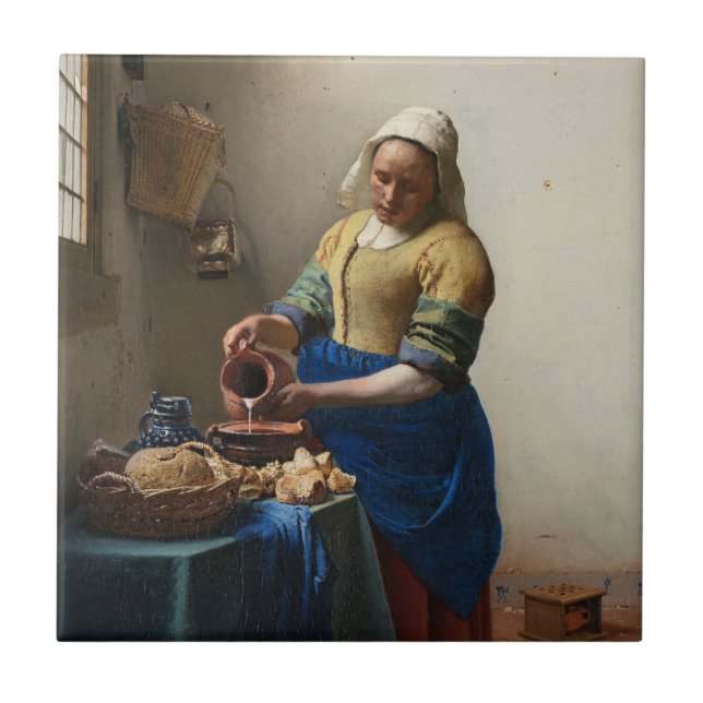 Carreau La Milkmaid de Johannes Vermeer, c. 1660  (Devant)