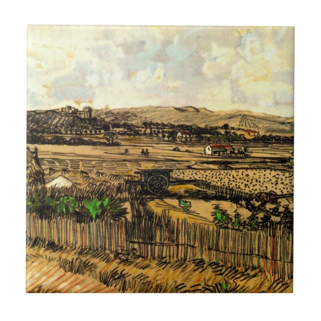 Carreau La Moisson en Provence Montmajour par Vincent van  (Devant)
