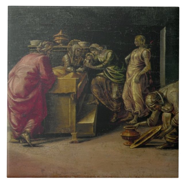 Carreau La naissance de St John le baptiste (huile sur le (Devant)