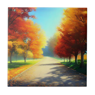 Carreau La nature Les arbres d'automne dans la forêt