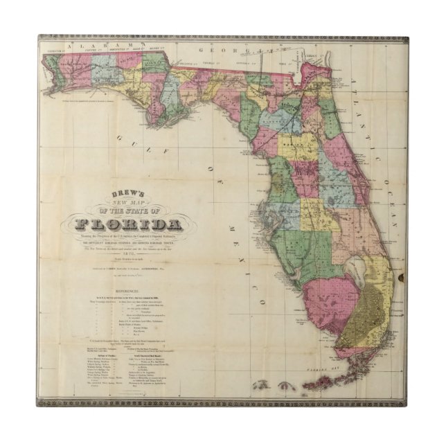 Carreau La nouvelle carte Drew's de l'État de Floride (Devant)
