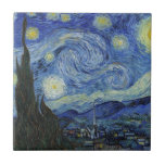 Carreau La nuit étoilée de Van Gogh<br><div class="desc">La nuit étoilée de Van Gogh.
Visitez mon magasin pour un design plus intéressant et plus de choix de couleurs => zazzle.com/iwheels*</div>