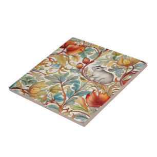 Carreau La petite souris sur le feuille