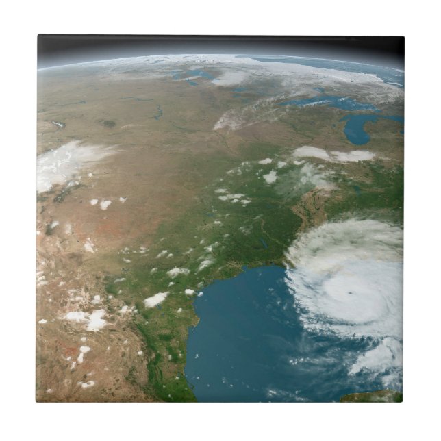 Carreau La Planète Panoramique Terre Et Les Etats-Unis. (Devant)