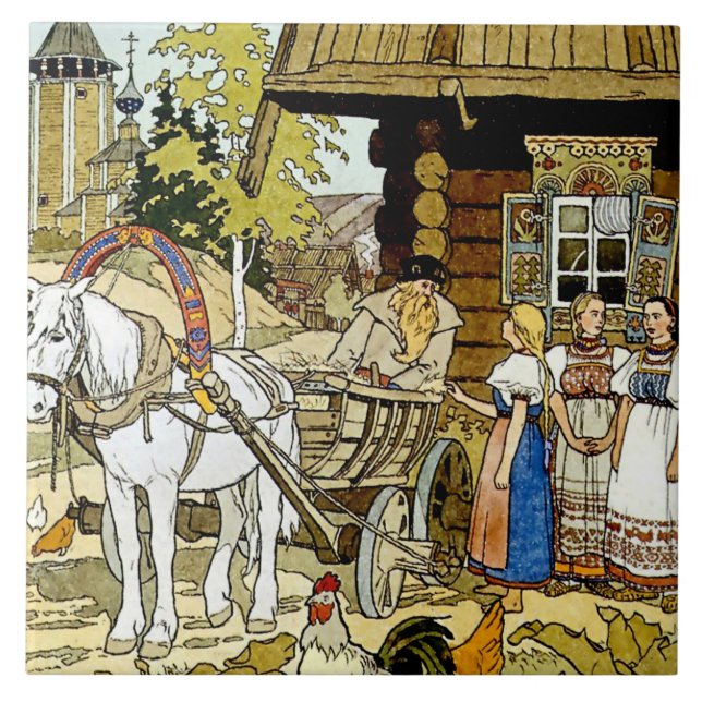 Carreau « La plume de Finist » par Ivan Bilibin (Devant)