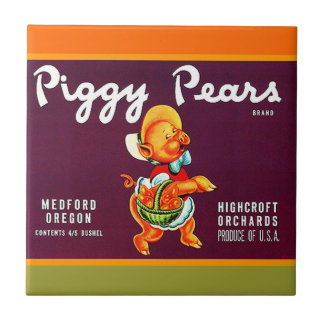 Carreau La poire porcine vintage de l'Orégon de poires