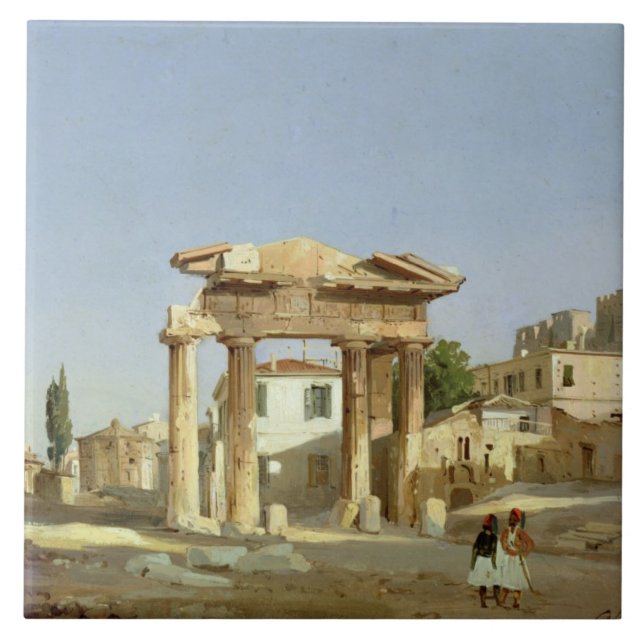 Carreau La porte de l'agora à Athènes, 1843 (Devant)