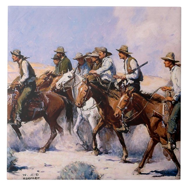 Carreau « La Posse » Art occidental par WHD Koerner (Devant)
