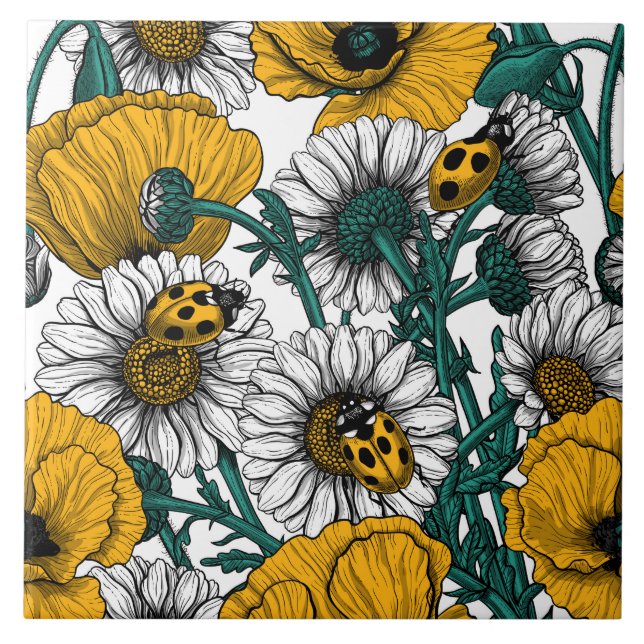 Carreau La prairie en jaune (Devant)