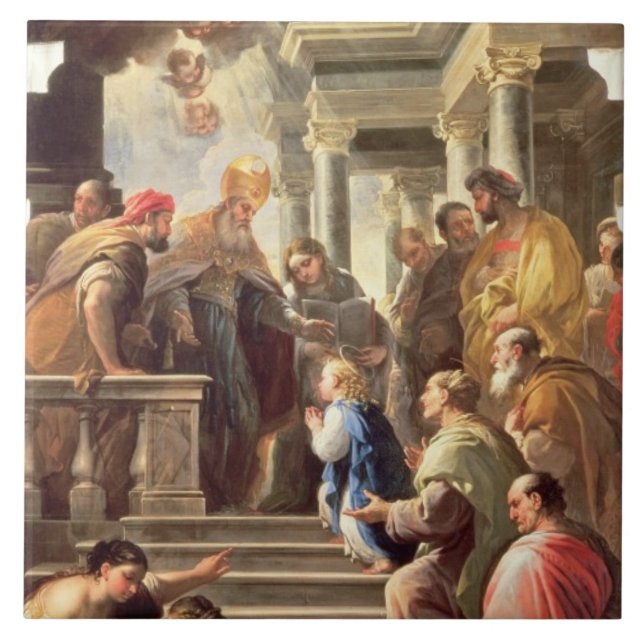 Carreau La présentation de la Vierge au temple (huile (Devant)