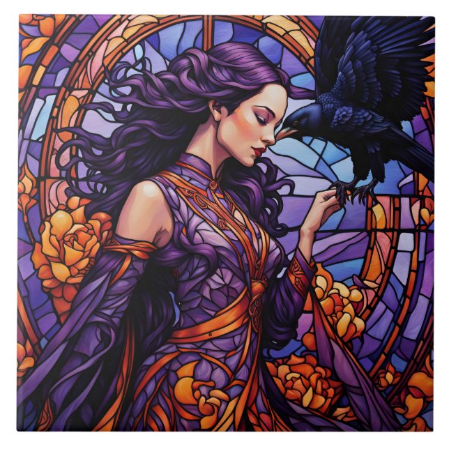 Carreau La princesse et le corbeau (Devant)