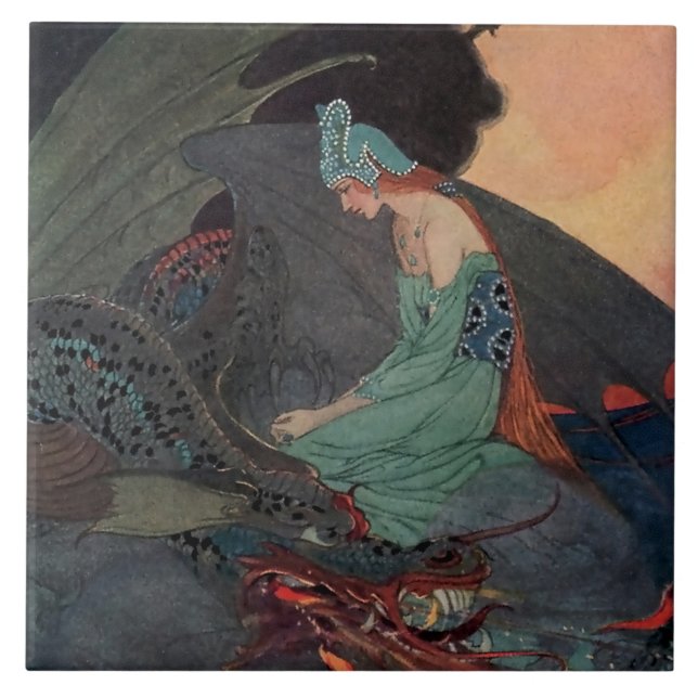 Carreau "La Princesse et le Dragon" par Elenore Abbott (Devant)