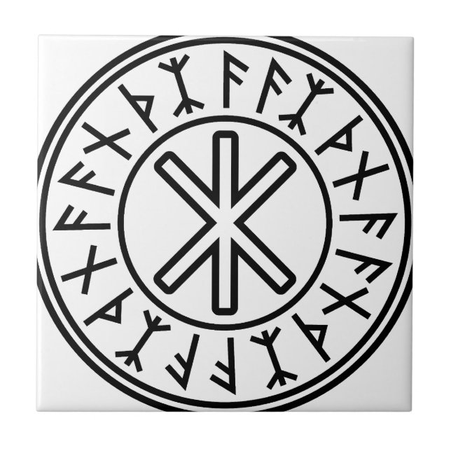 Carreau La protection No.2 (noir) d'Odin (Devant)