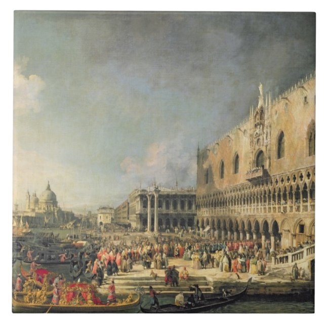 Carreau La réception de l'ambassadeur français à Venise, (Devant)