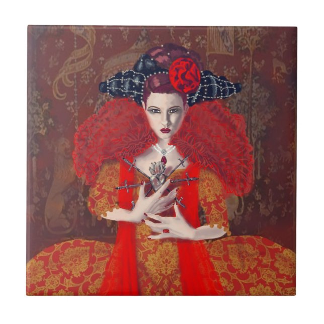 Carreau La Reine Rouge. (Devant)