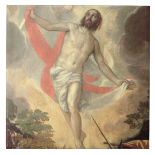 Carreau La résurrection du Christ (huile sur la toile)